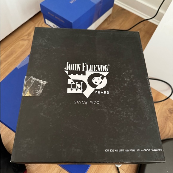 John Fluevog Black and Red Embroidered Heels - Picture 6 of 7